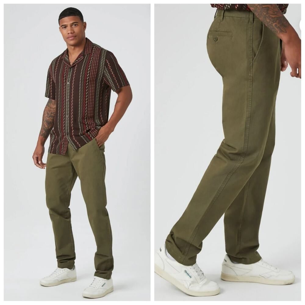 Forever 21 Twill Mid-Rise Slim-Fit Pants sz 33